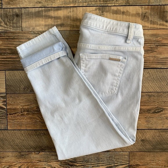 Michael Kors Izzy Cropped Skinny  Women Capri Size 8 Light Blue Mid Rise Calves - Picture 9 of 14